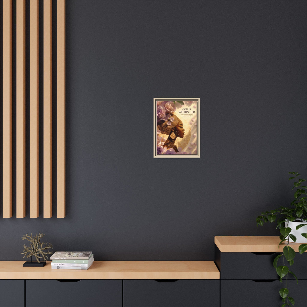 God Is Within Her | Psalm 46:5 Framed Christian Canvas Wall Art