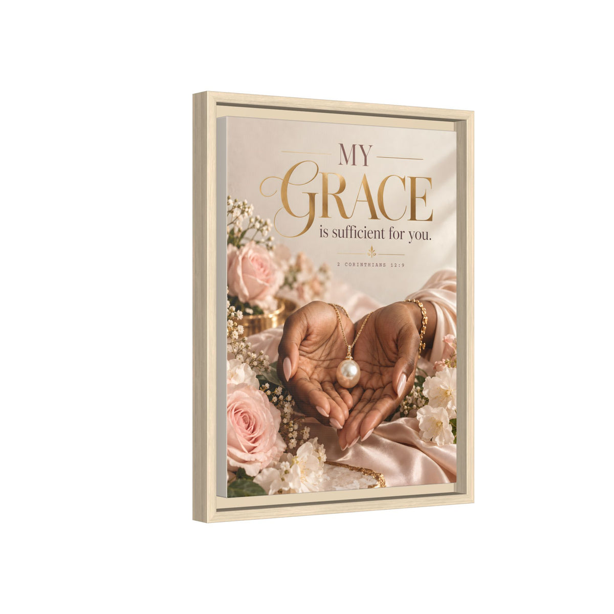 My Grace Is Sufficient for You | 2 Corinthians 12:9 Framed Christian Canvas Wall Art