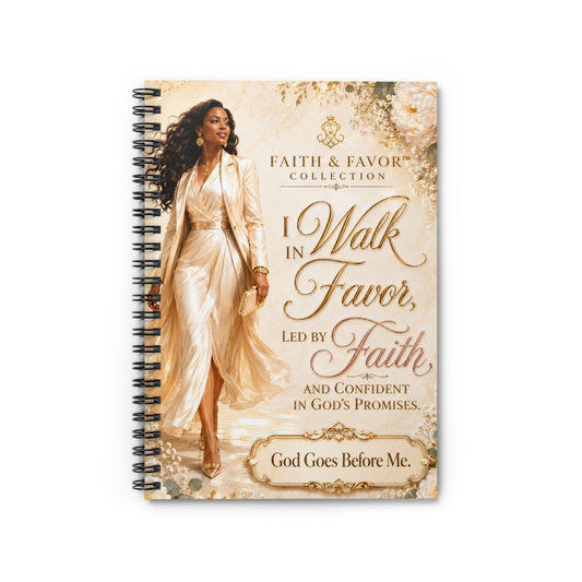 Walking in Favor | Faith & Favor™ Inspirational Spiral Notebook | Christian Journal for Women