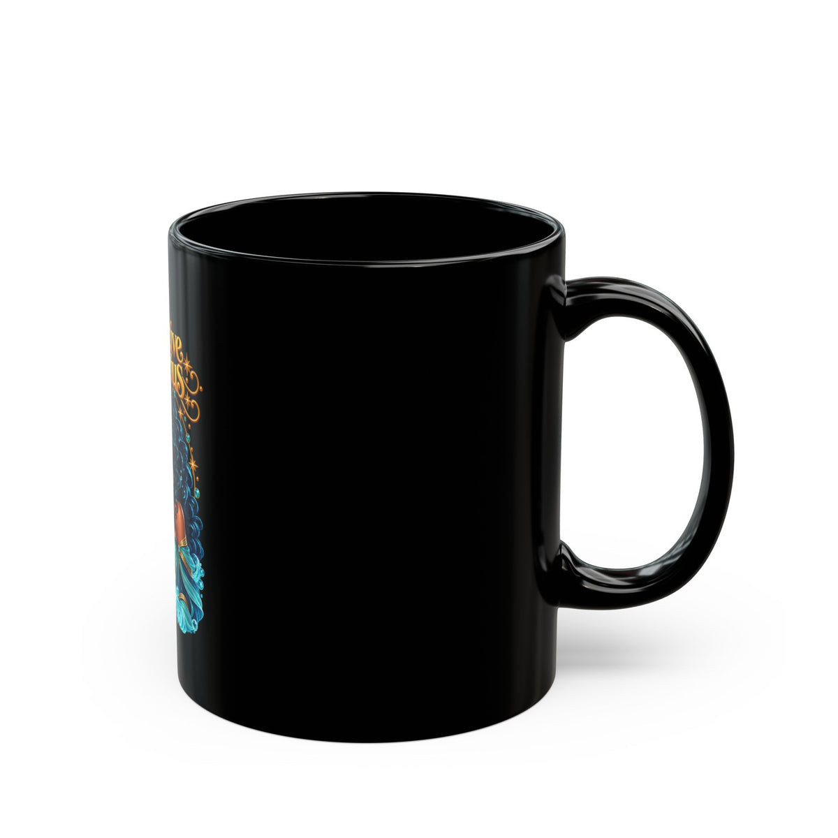Innovative Aquarius Black Mug | Celestial Elegance Collection