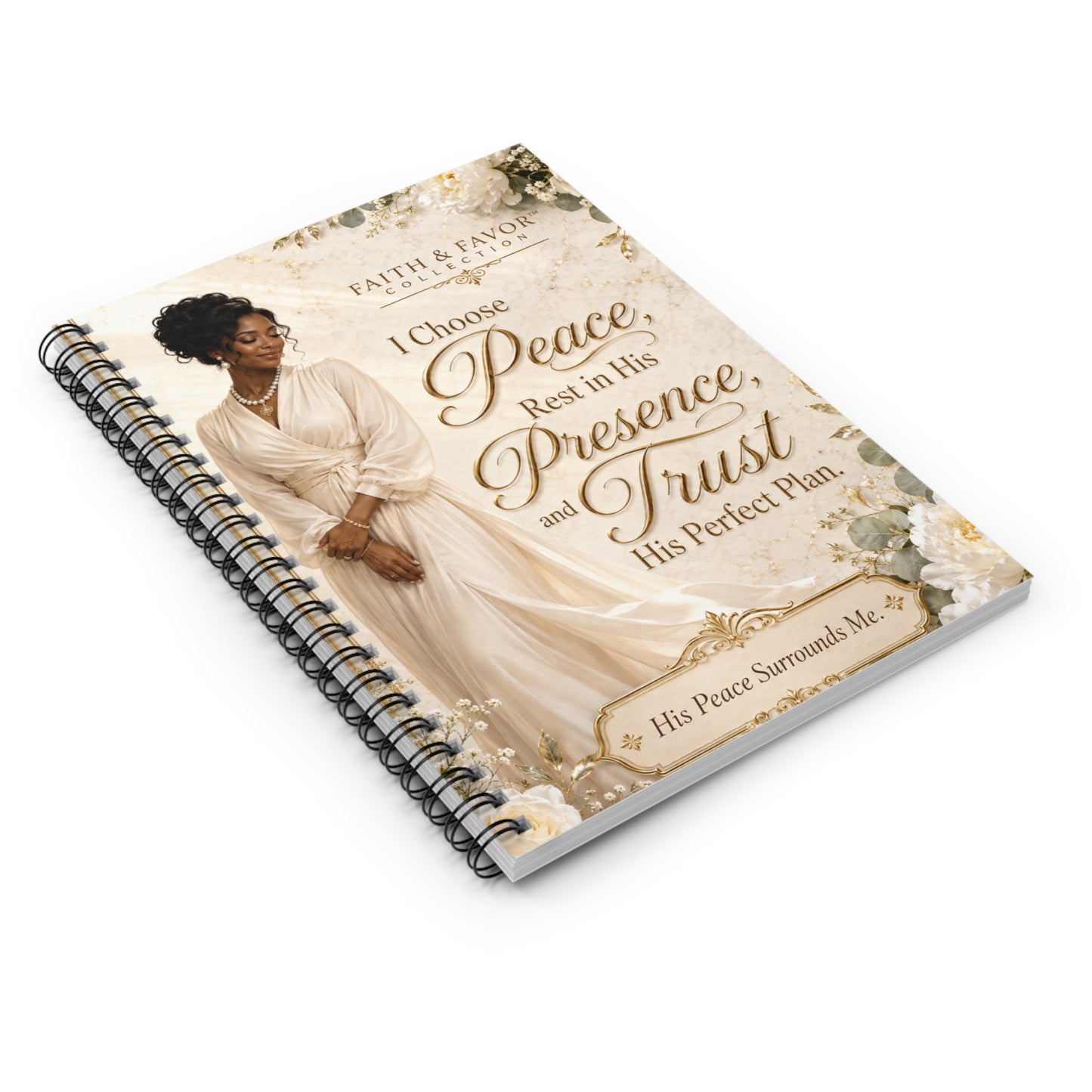 Peace Is My Portion | Faith & Favor™ Inspirational Spiral Notebook | Christian Journal for Women