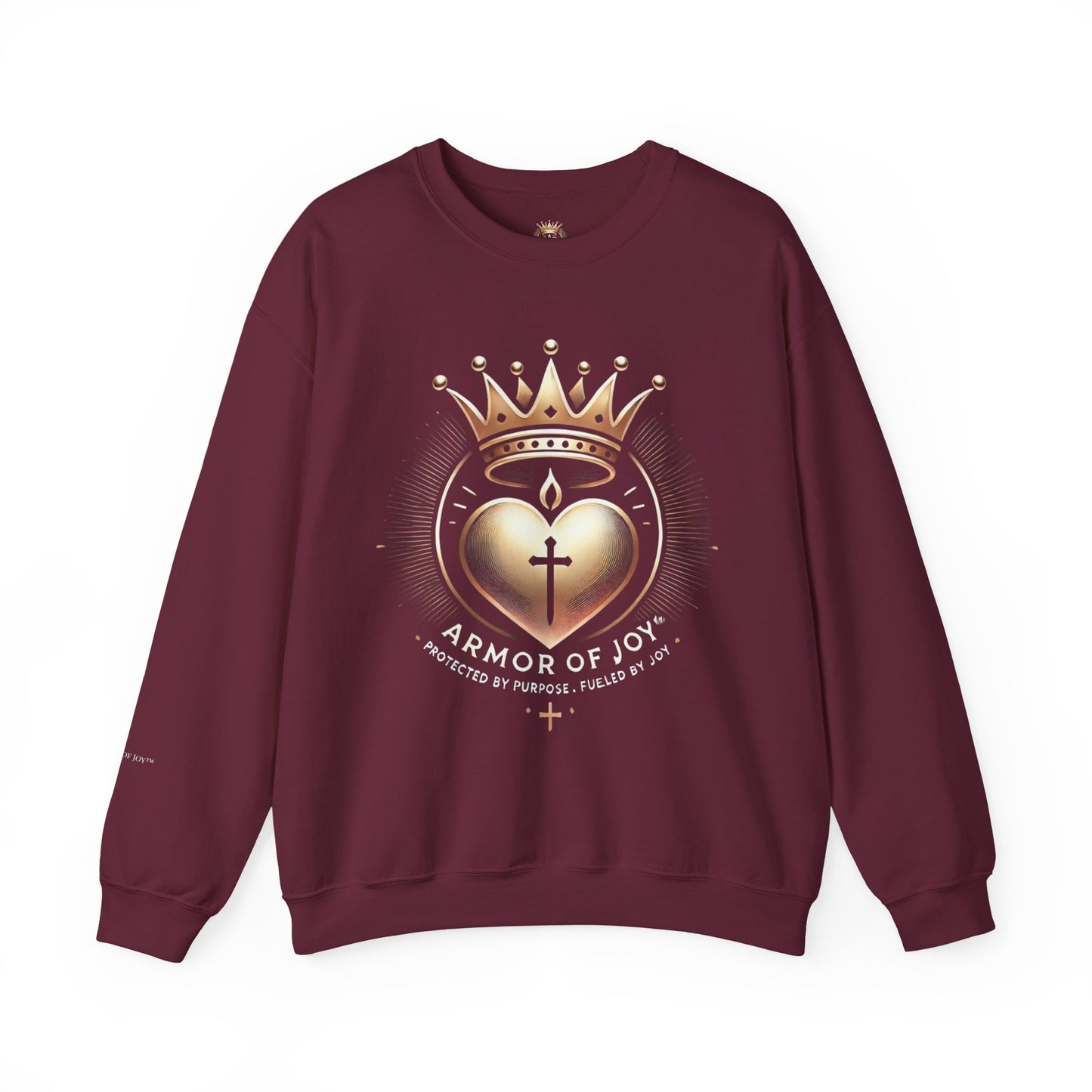 Armor of Joy™ Unisex Crewneck Sweatshirt – Faith-Based Inspirational Apparel, Cozy All-Season Gift for Friends, Purpose & Joy-Inspired Casual Wear