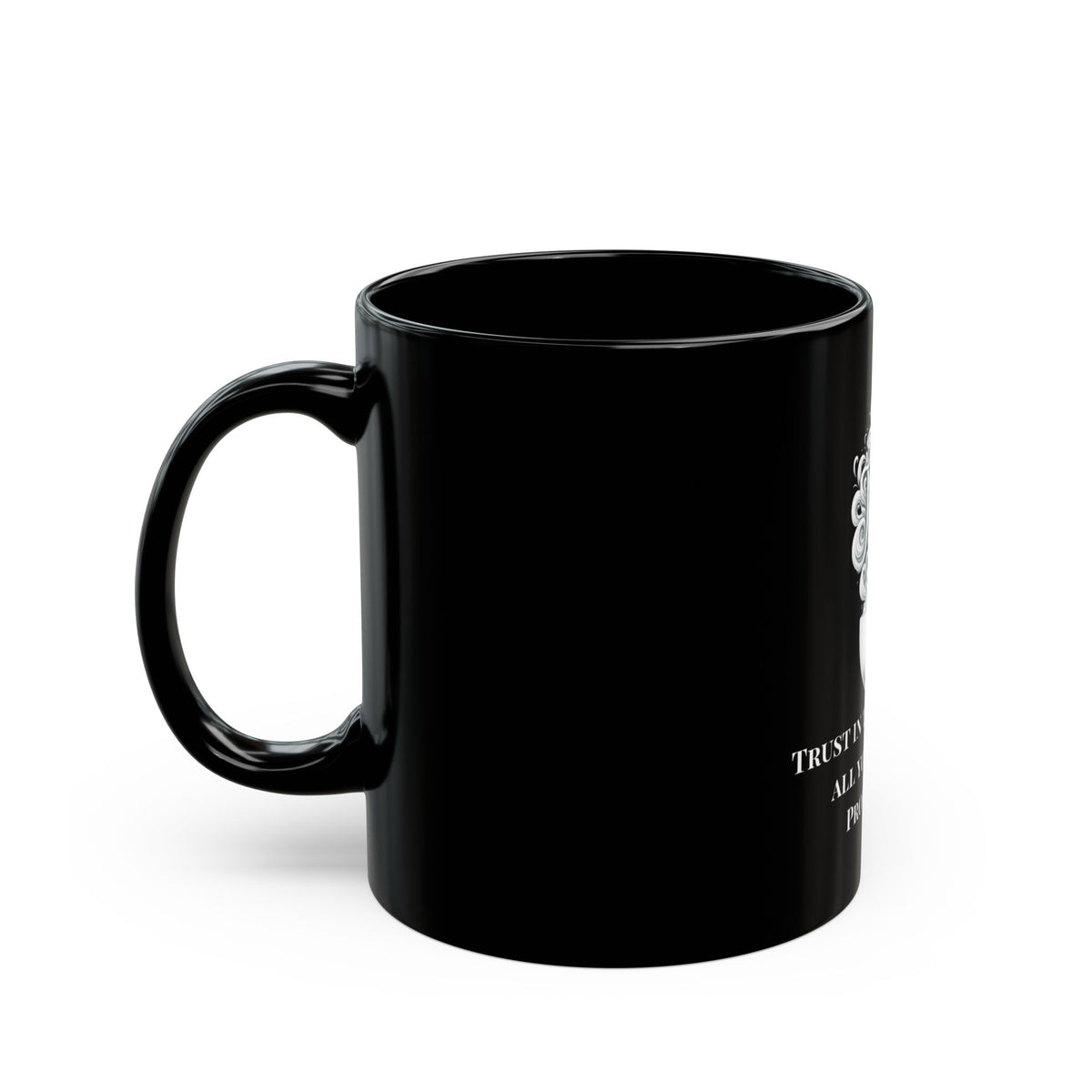 Trust – Proverbs 3:5 Black Ceramic Mug, 11 oz