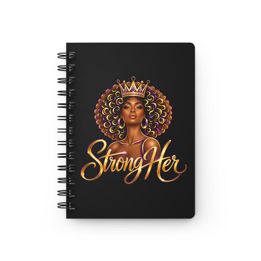 StrongHER Crowned in Strength Spiral Journal | Empowerment Notebook for Black Women