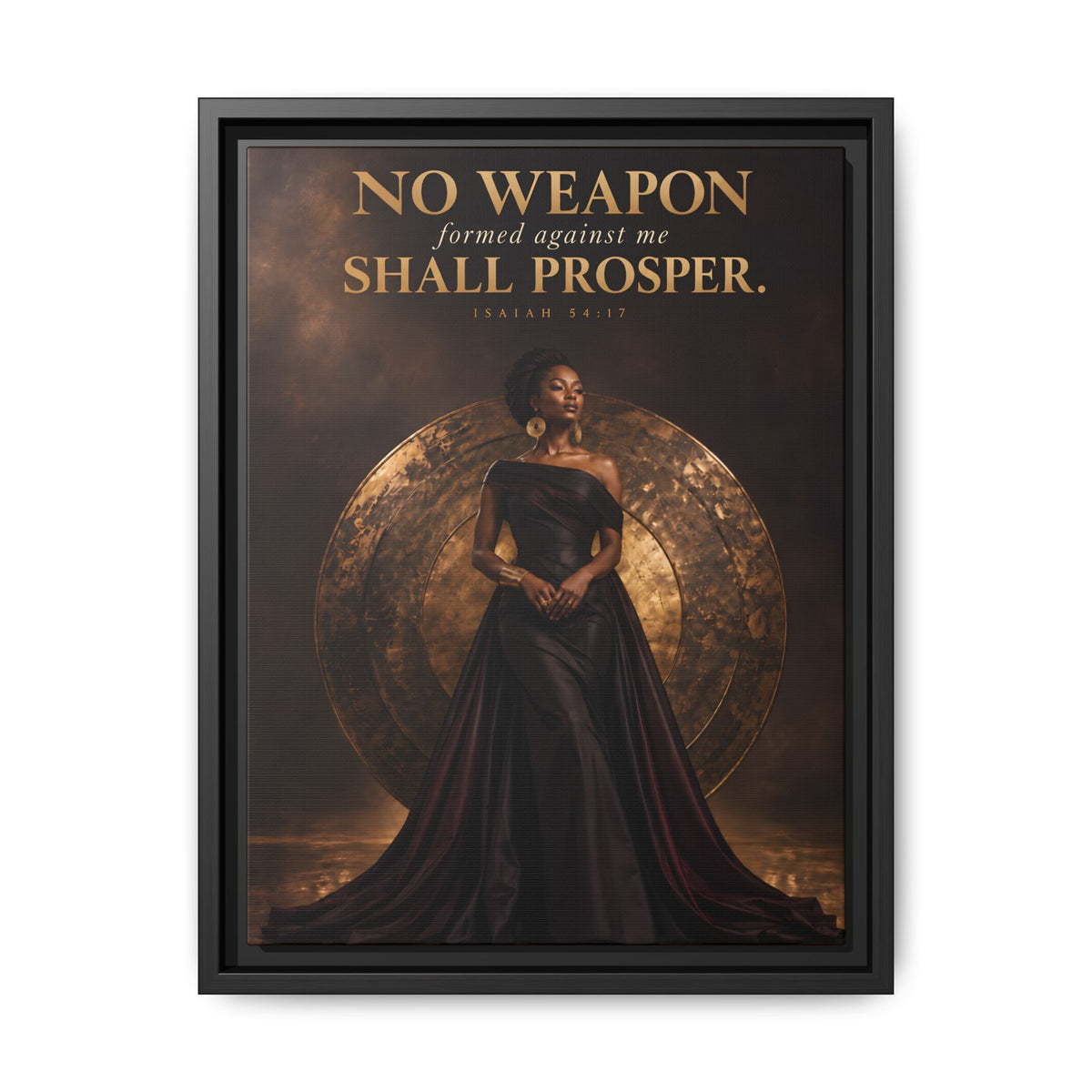 No Weapon Shall Prosper | Isaiah 54:17 Framed Christian Canvas Wall Art