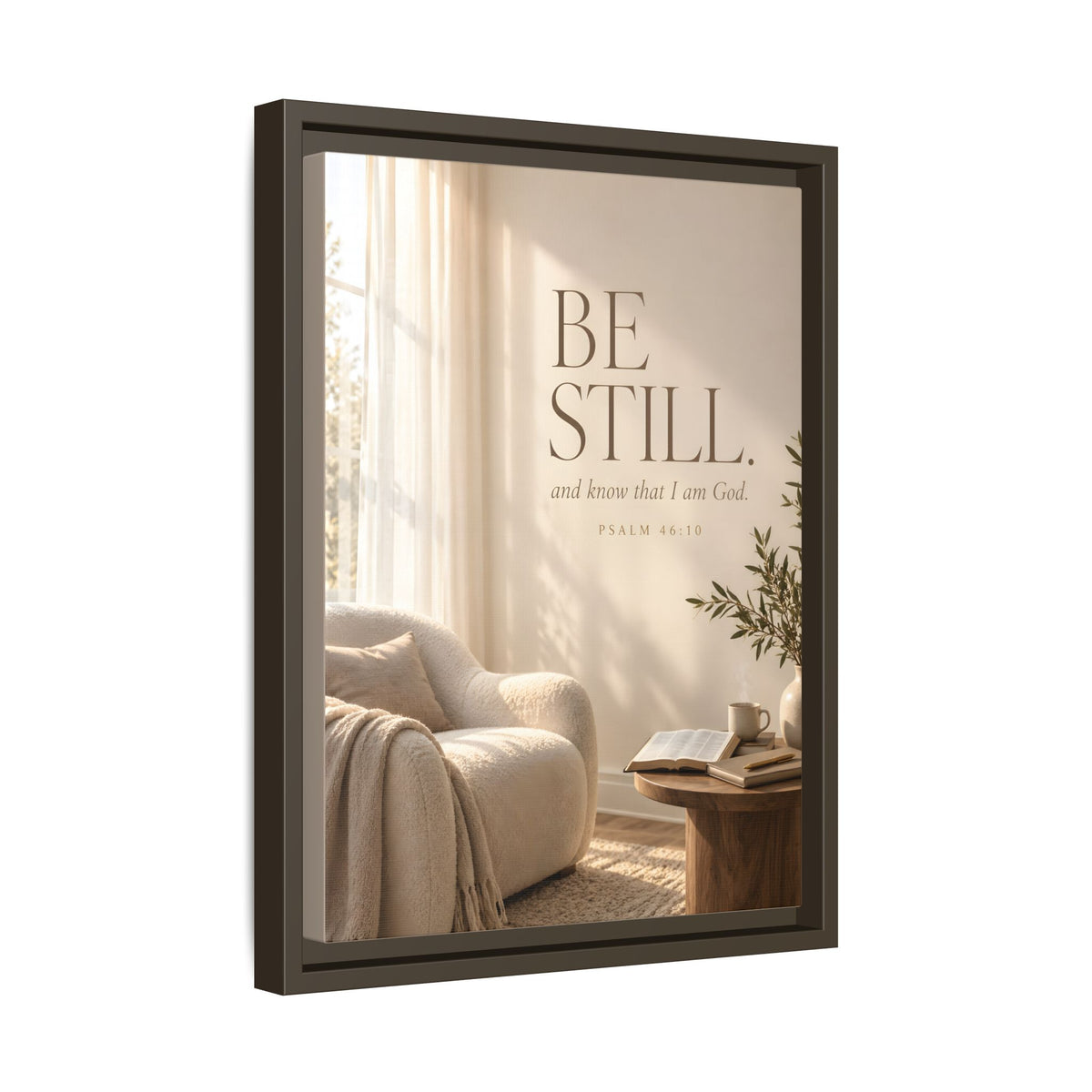 Be Still | Psalm 46:10 Framed Christian Canvas Wall Art