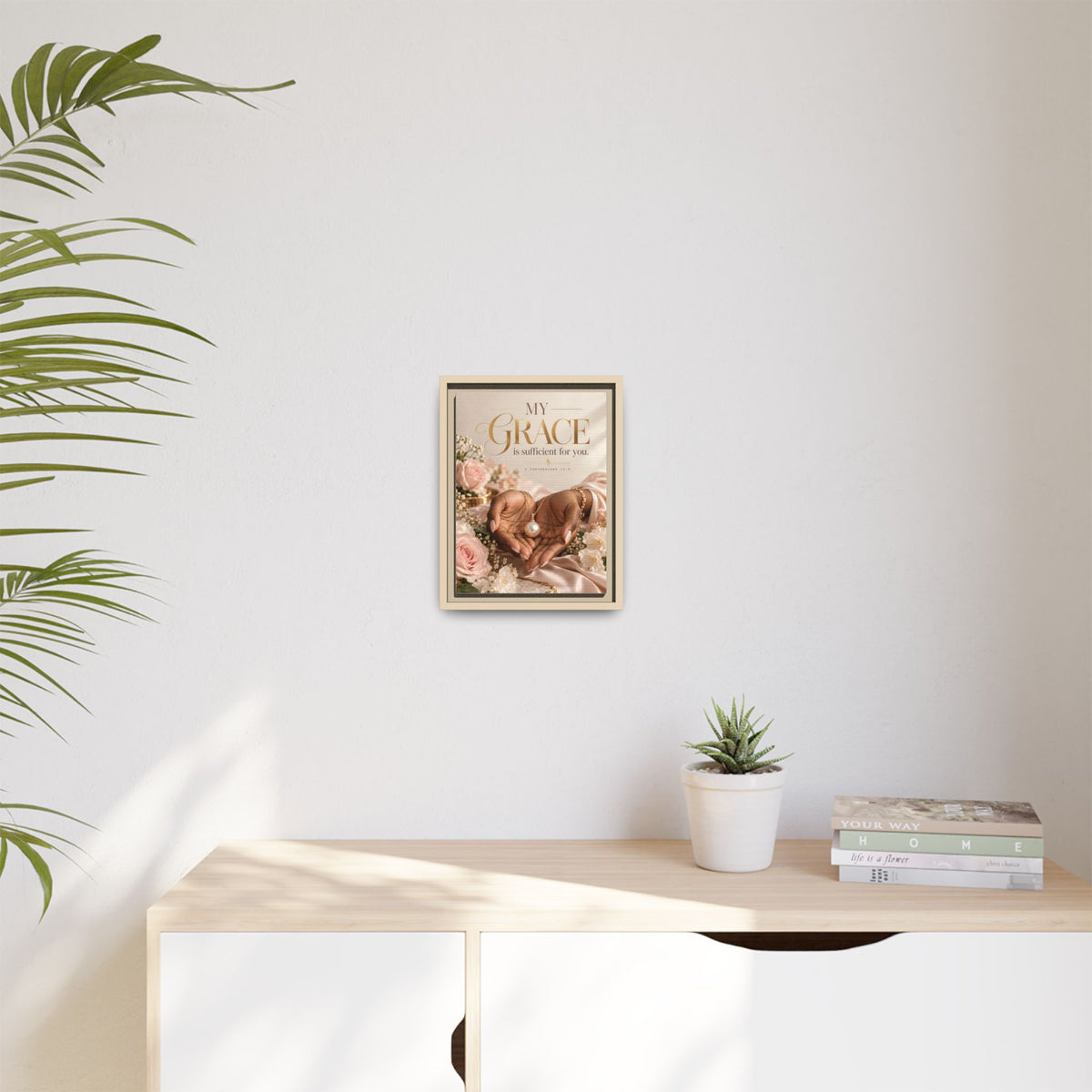 My Grace Is Sufficient for You | 2 Corinthians 12:9 Framed Christian Canvas Wall Art