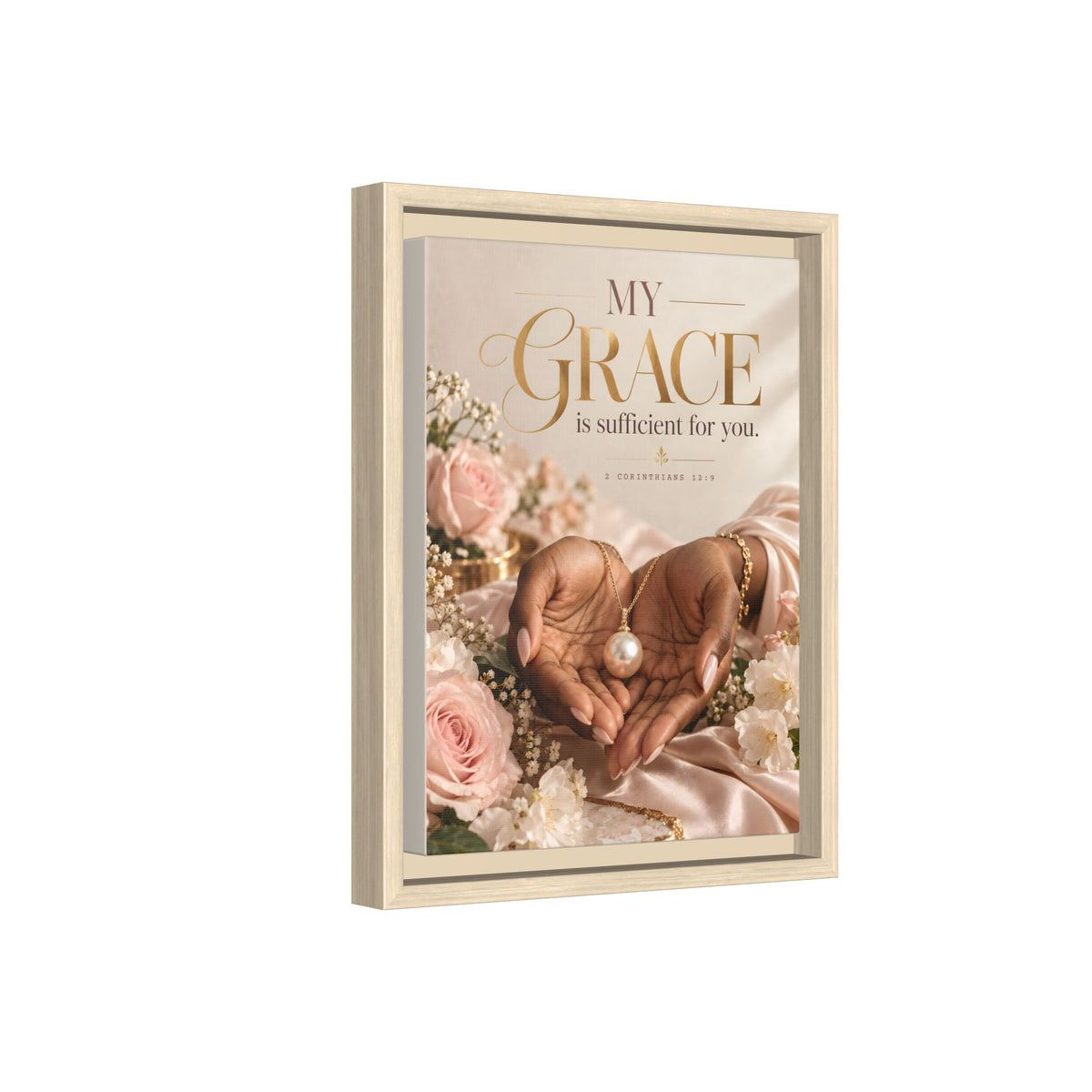 My Grace Is Sufficient for You | 2 Corinthians 12:9 Framed Christian Canvas Wall Art