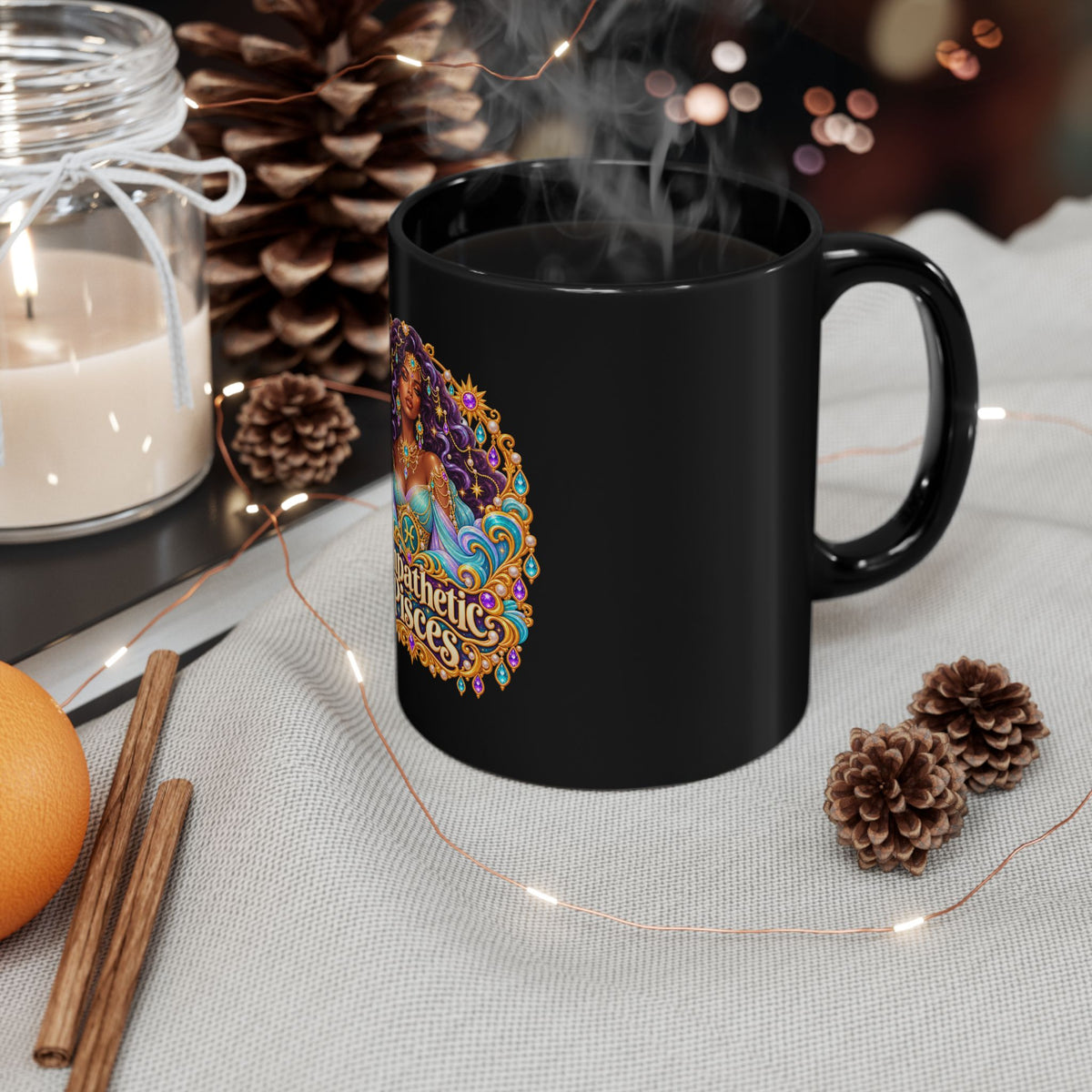 Empathetic Pisces Black Mug