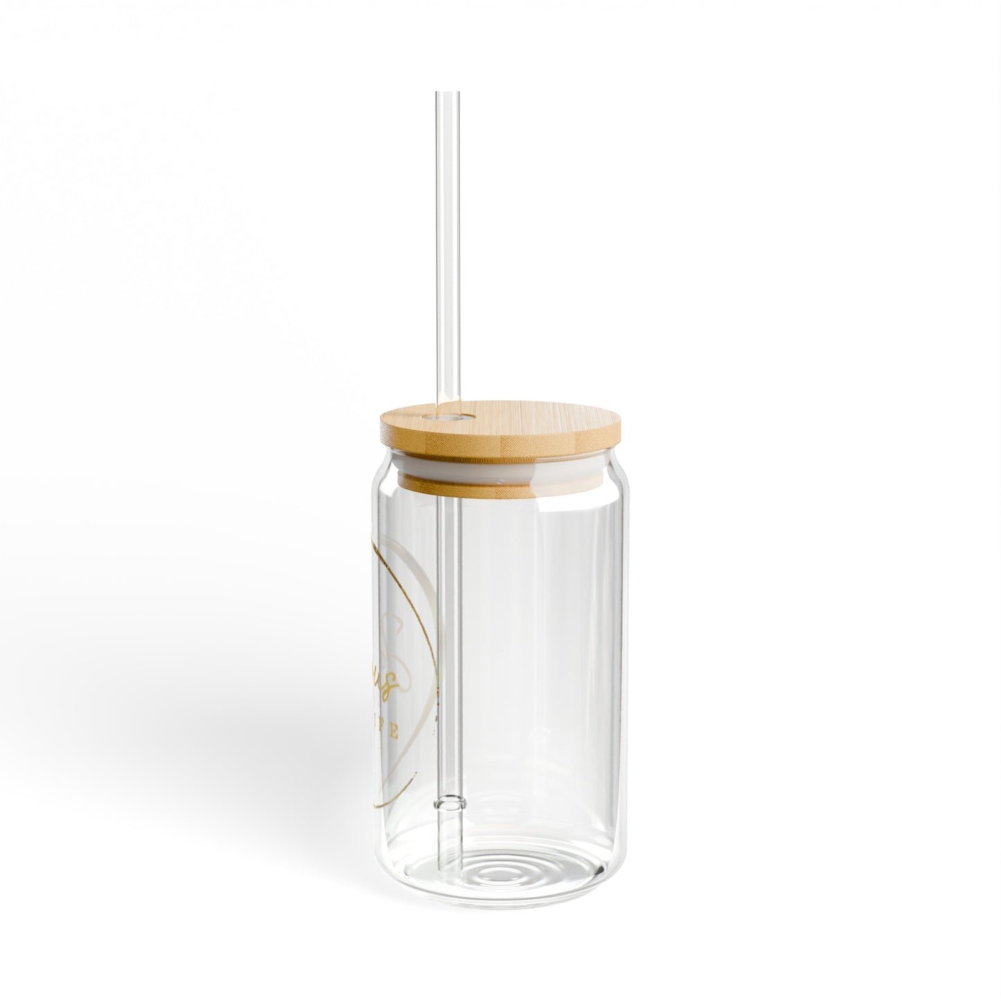 Radiant Moments – 16oz Joyous Life Sipper Glass with Bamboo Lid & Straw