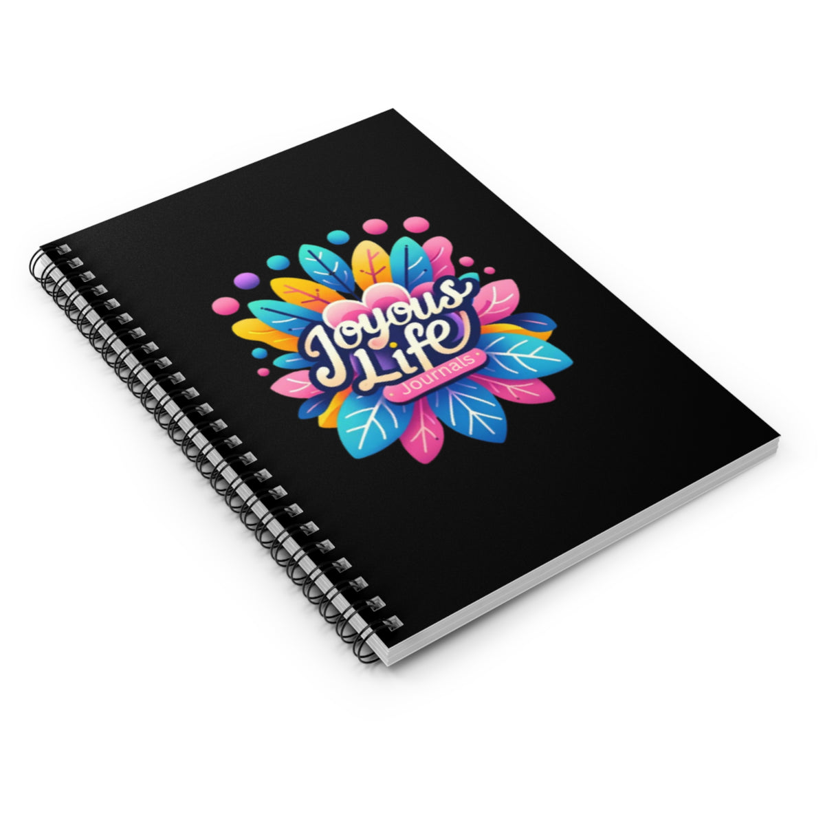 Midnight Musings: Black Spiral Notebook with Ruled Lines, Joyous Life Journals