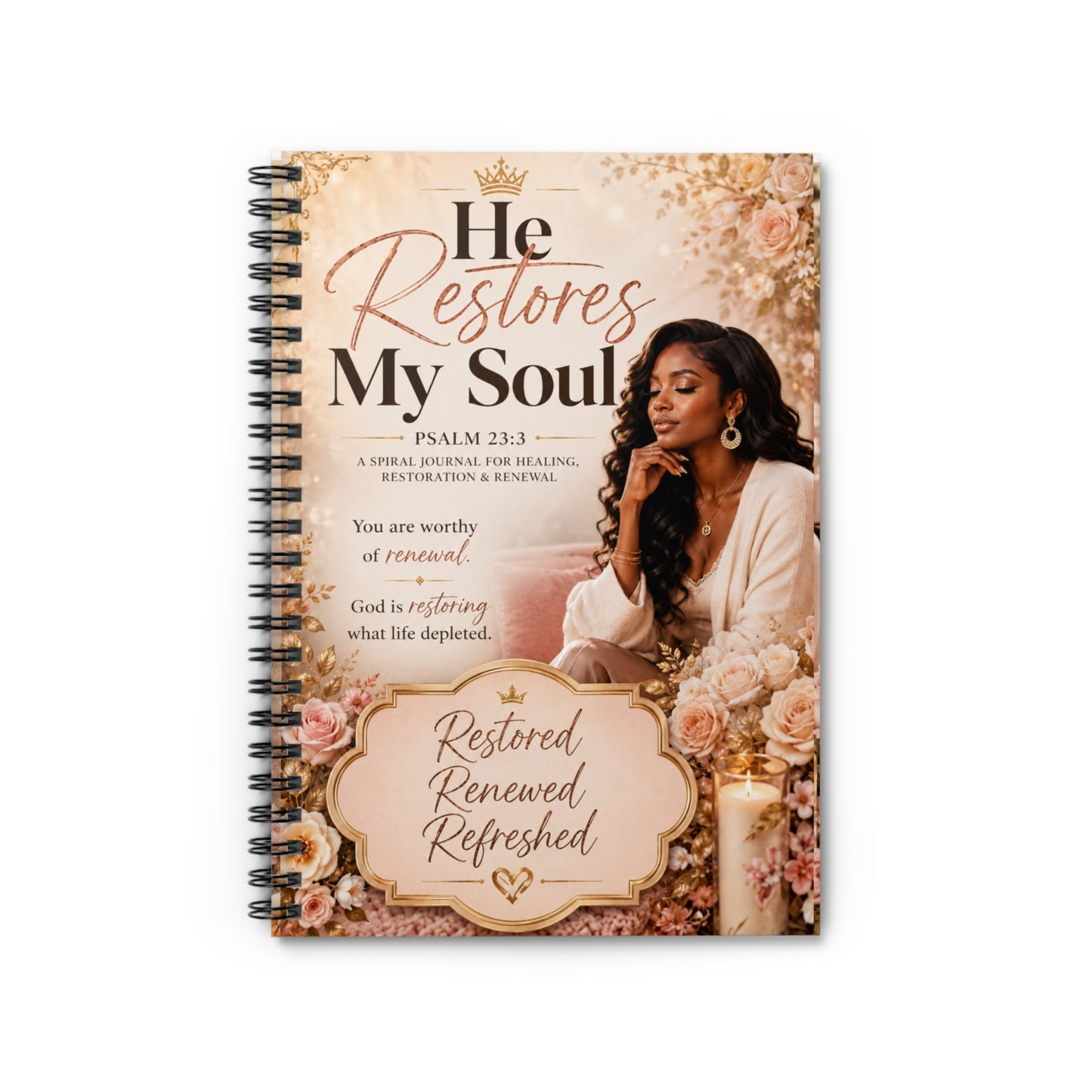 He Restores My Soul | Psalm 23:3 Spiral Journal
