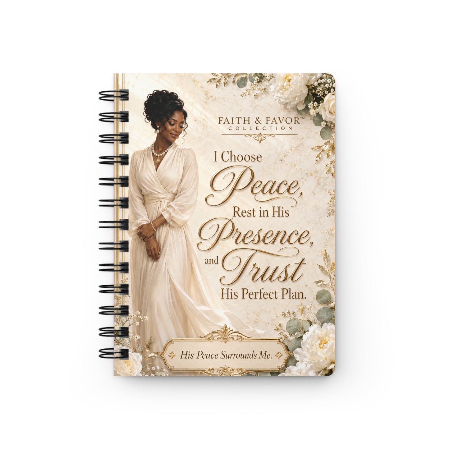 Peace Is My Portion | Faith & Favor™ Inspirational Spiral Notebook | Christian Journal for Women