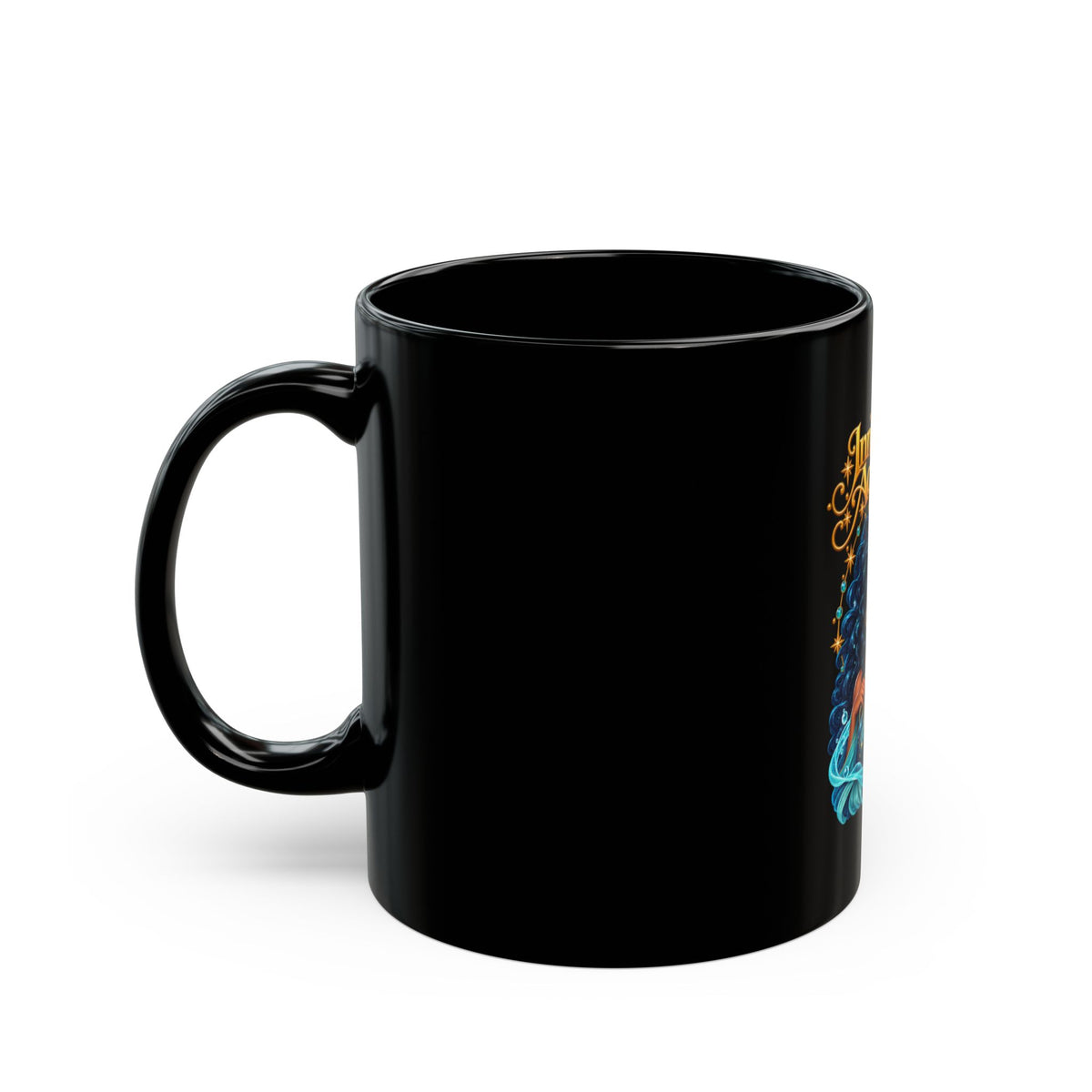 Innovative Aquarius Black Mug | Celestial Elegance Collection