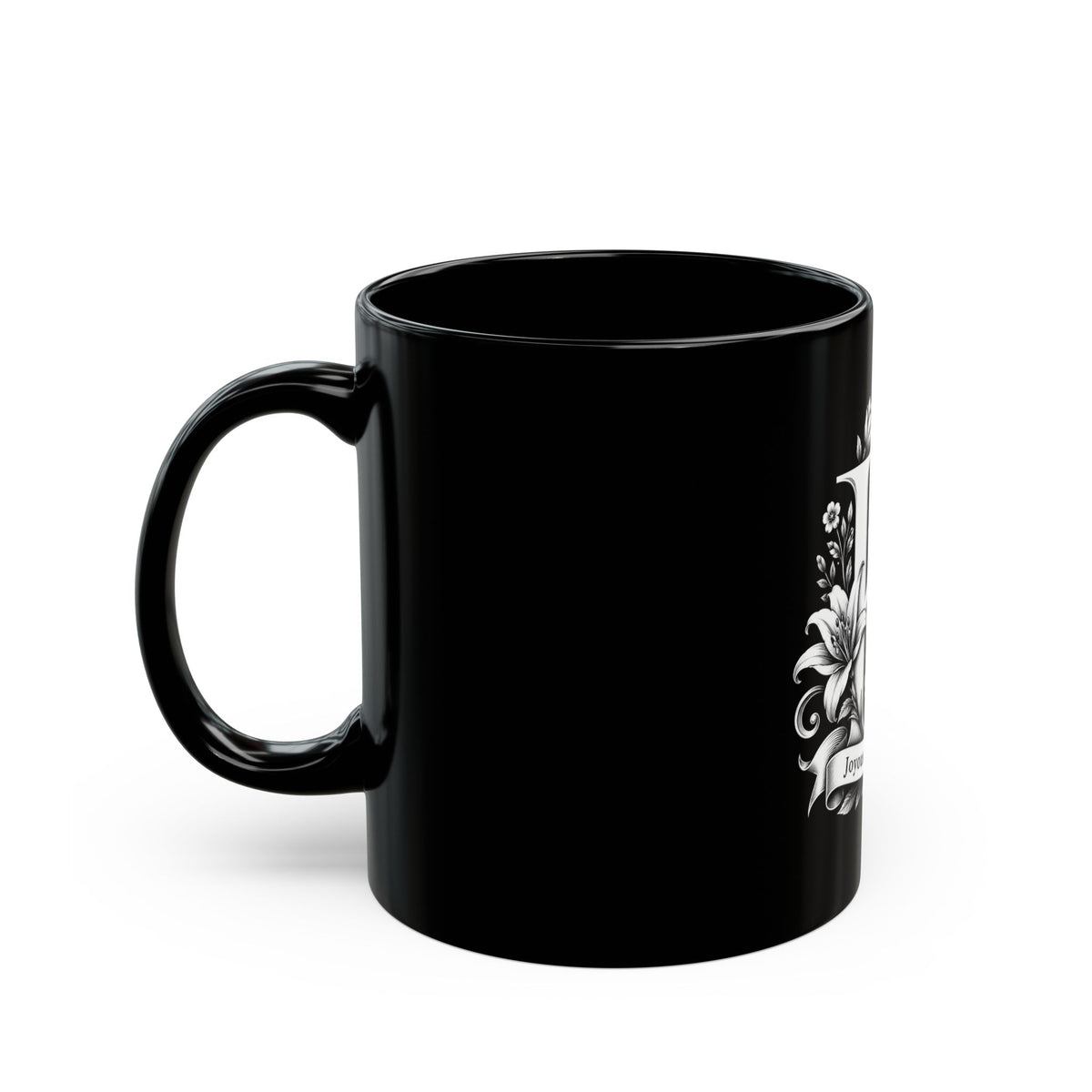 Kosmic Kaffeine | K Monogram Black Mug