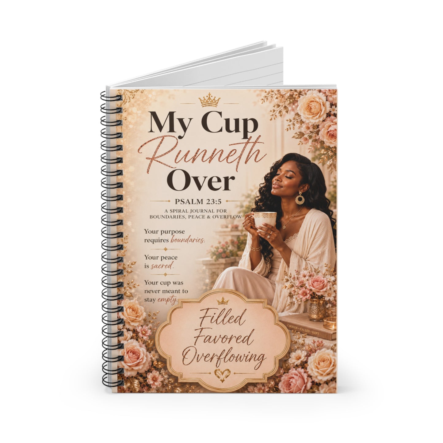 My Cup Runneth Over Spiral Notebook | Psalm 23:5