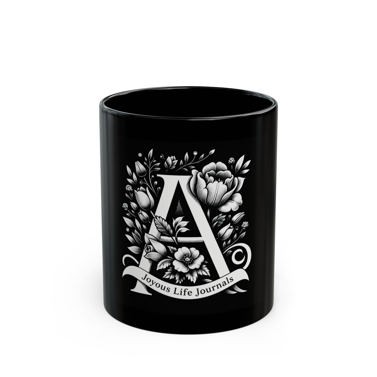 Alpha Arouse | A Monogram Black Mug