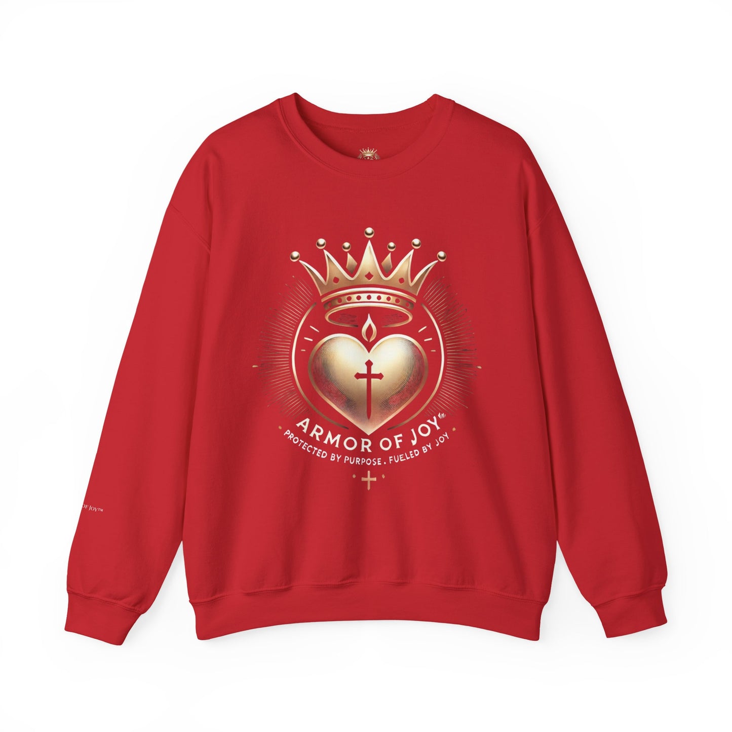 Armor of Joy™ Unisex Crewneck Sweatshirt – Faith-Based Inspirational Apparel, Cozy All-Season Gift for Friends, Purpose & Joy-Inspired Casual Wear