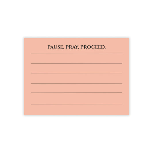 Pause. Pray. Proceed. – Blush Pink Faith-Based List Pad (8x6)