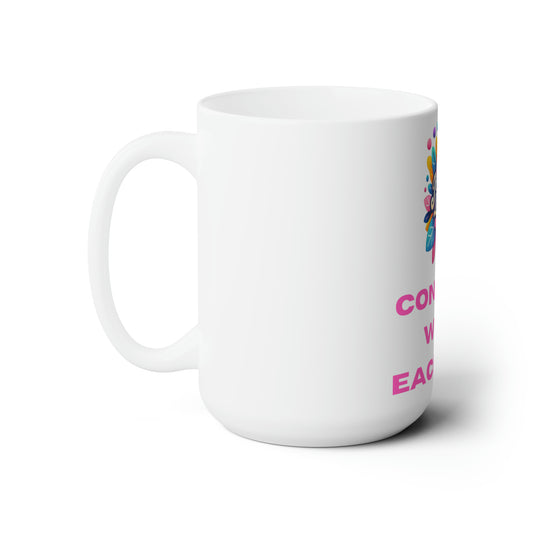 Conquer With Each Cup – Vivid Hues White Mug of Empowerment