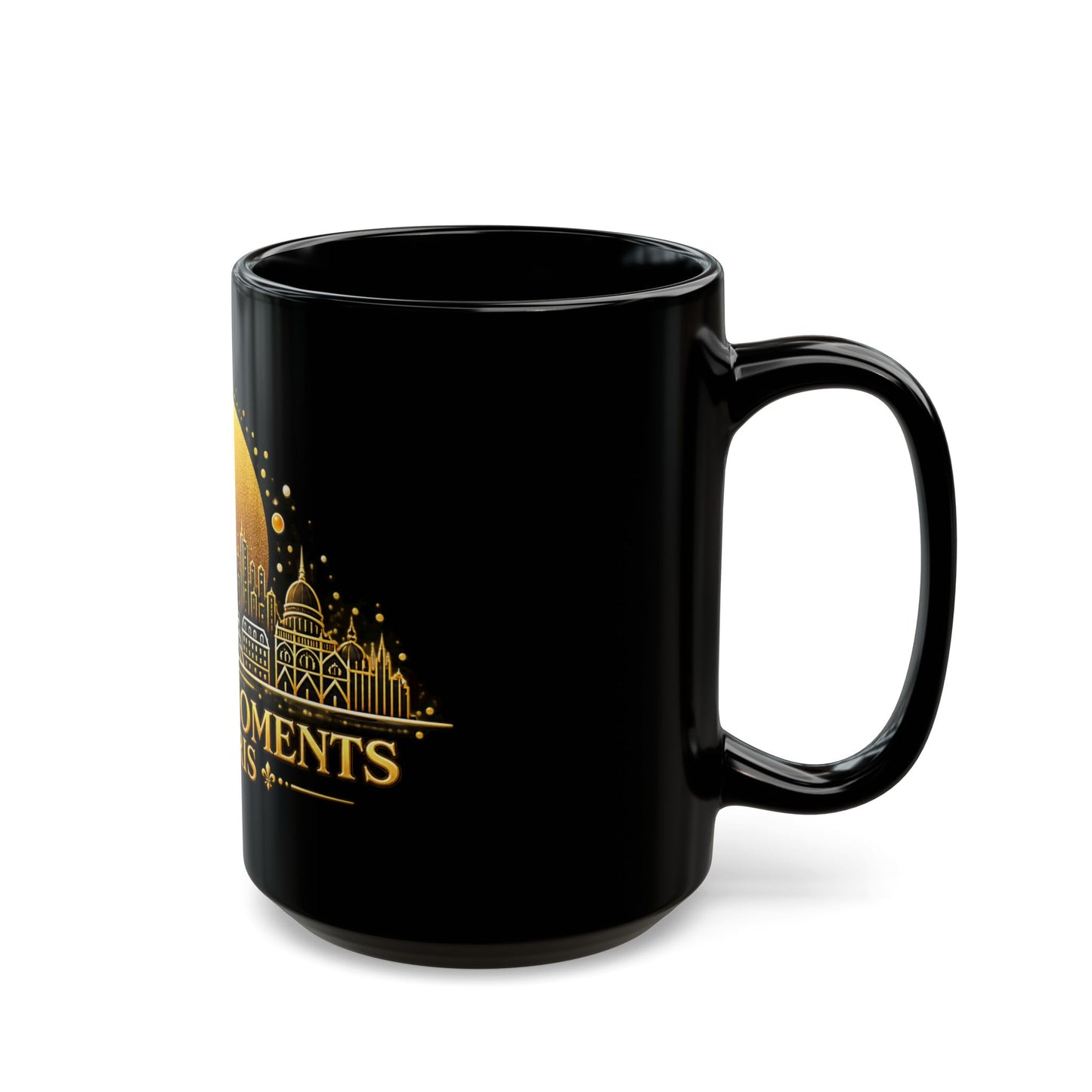 Golden Moments in Paris | Paris Black Mug