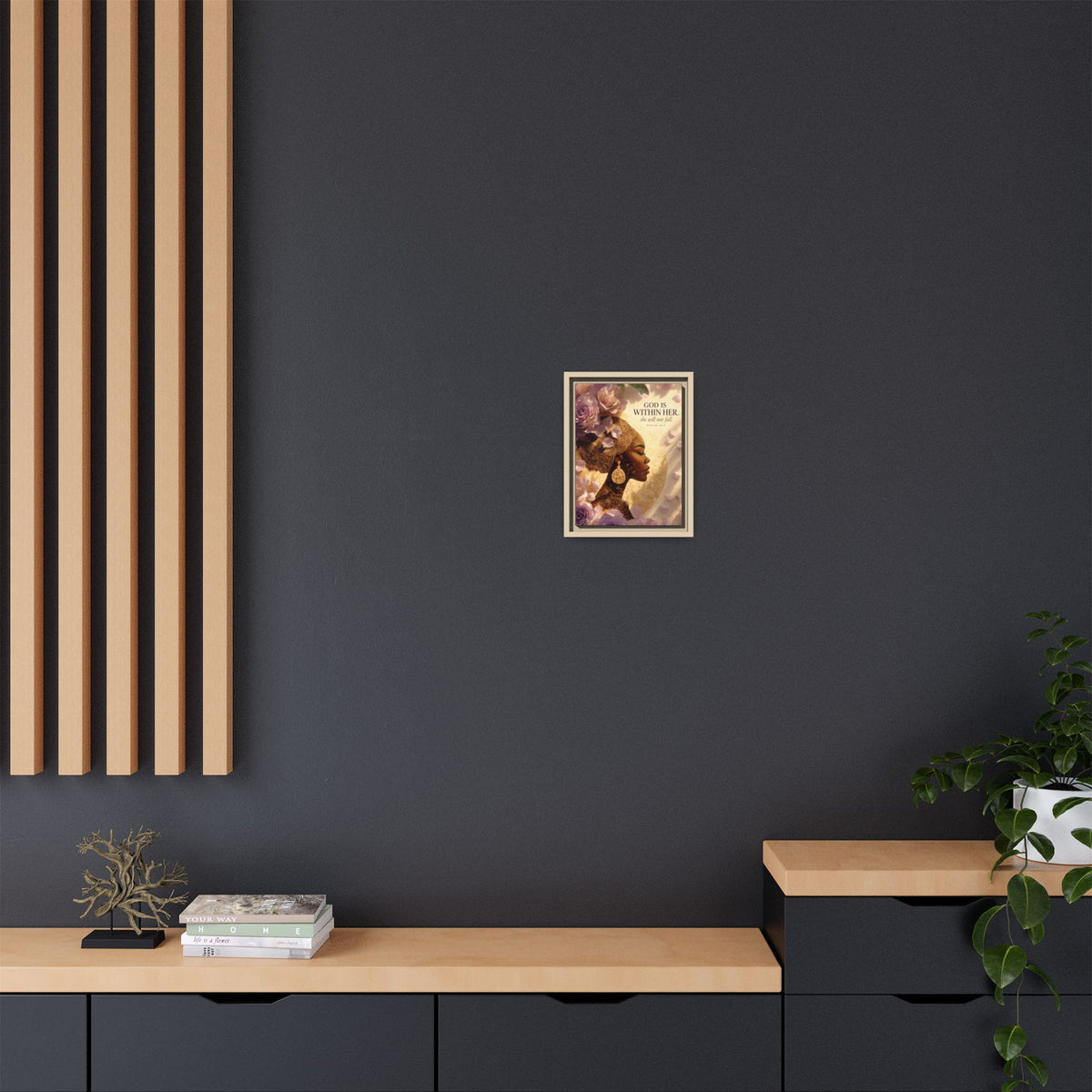 God Is Within Her | Psalm 46:5 Framed Christian Canvas Wall Art