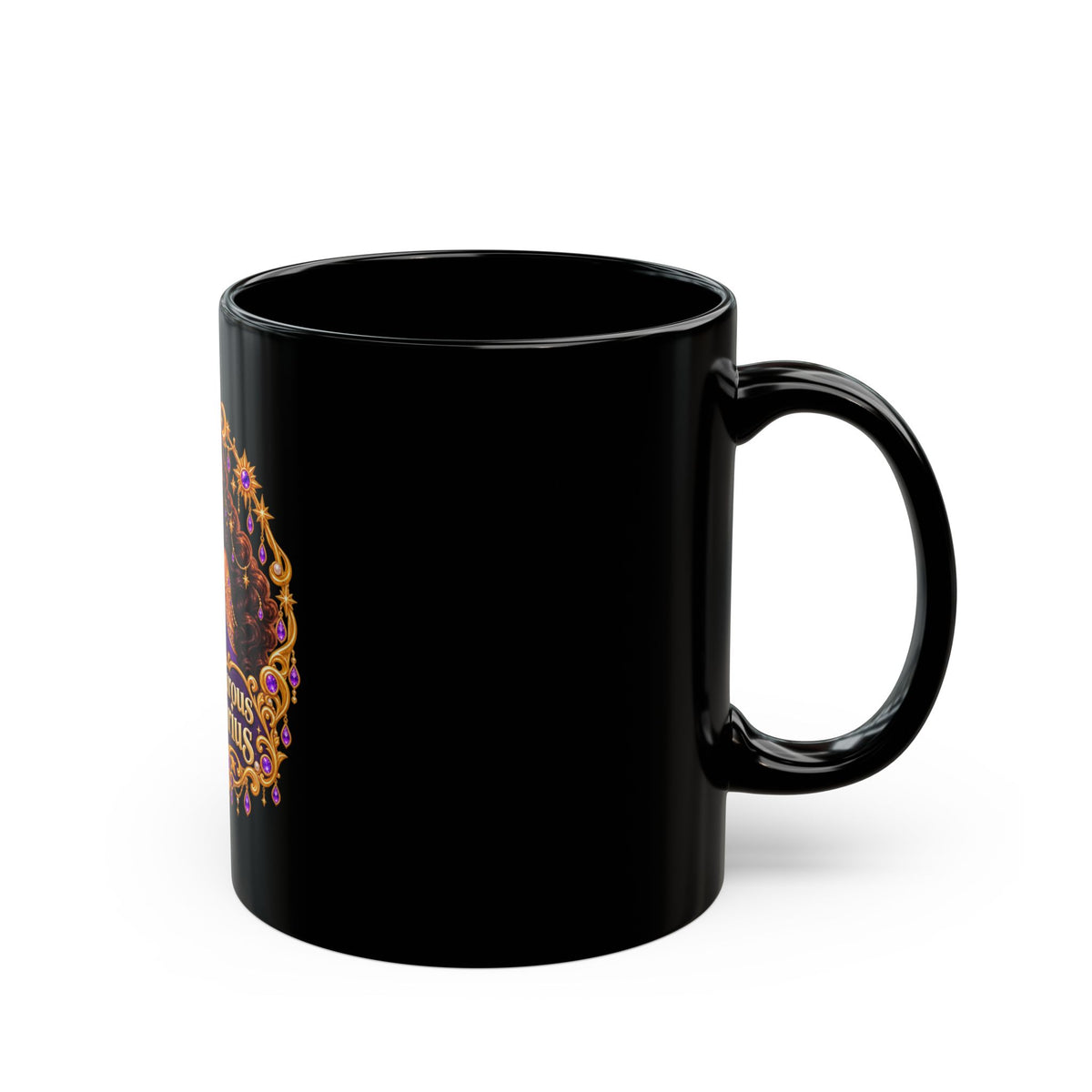 Adventurous Sagittarius Black Mug | Celestial Elegance Collection