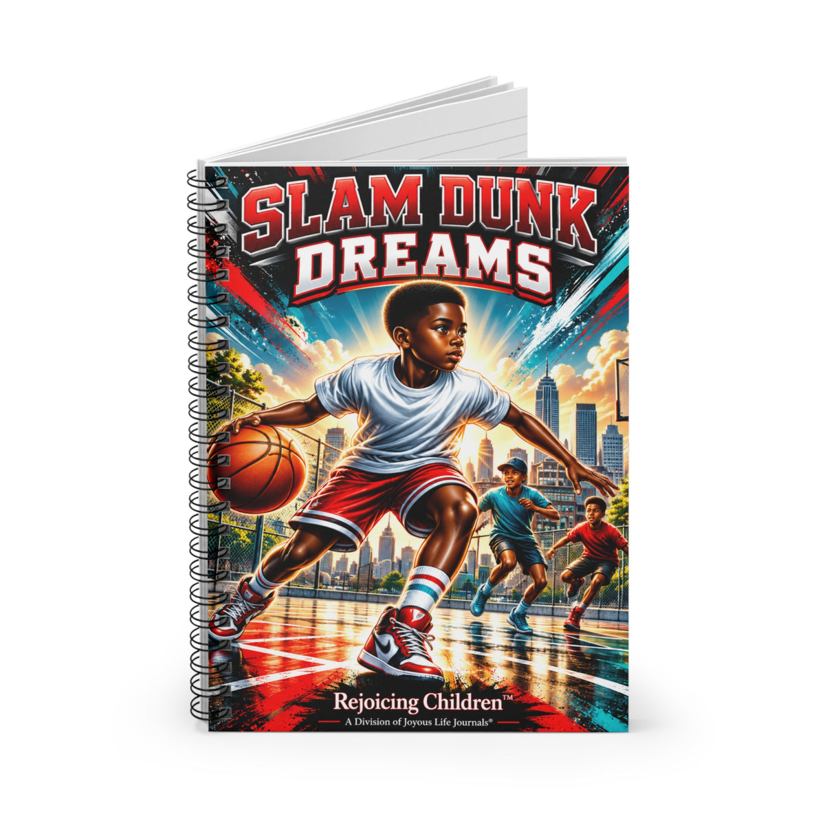 Slam Dunk Dreams Spiral Notebook | Kids Basketball & Confidence Journal