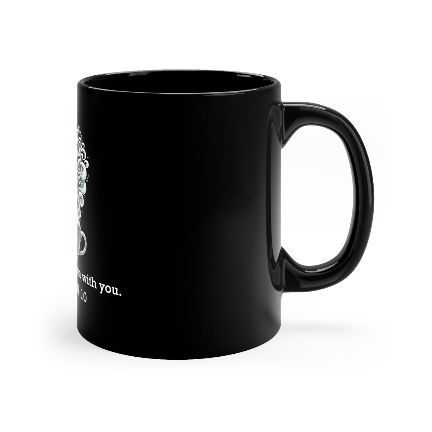Fear Not – Isaiah 41:10 Encouragement Mug, 11oz Black Ceramic | Joyous Life Journals