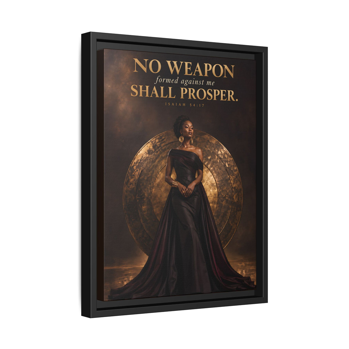 No Weapon Shall Prosper | Isaiah 54:17 Framed Christian Canvas Wall Art