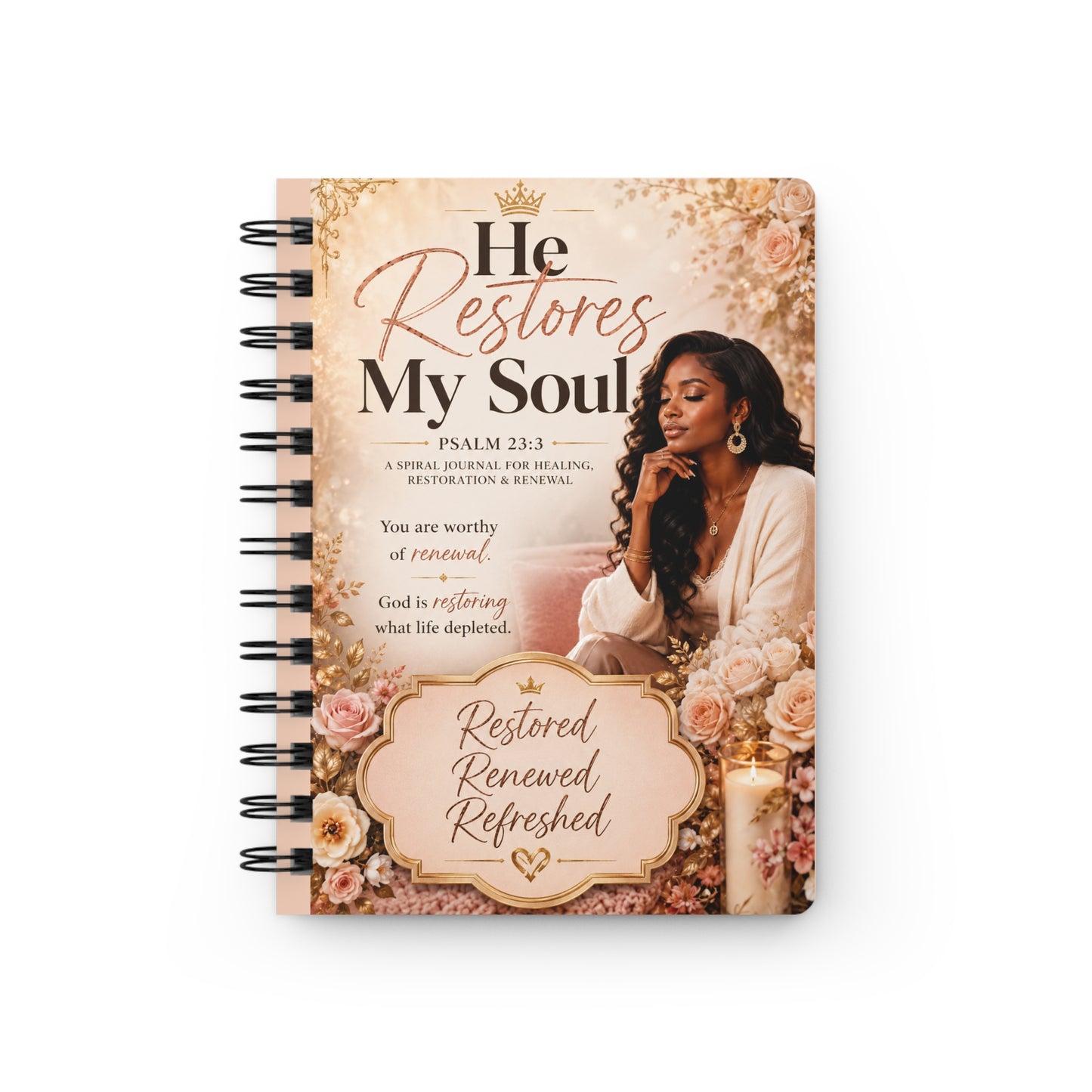 He Restores My Soul | Psalm 23:3 Spiral Journal