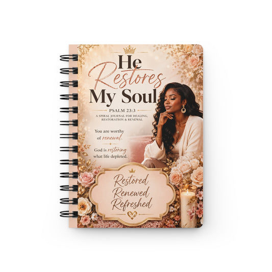 He Restores My Soul — Restored, Renewed, Refreshed Spiral Journal | Psalm 23:3