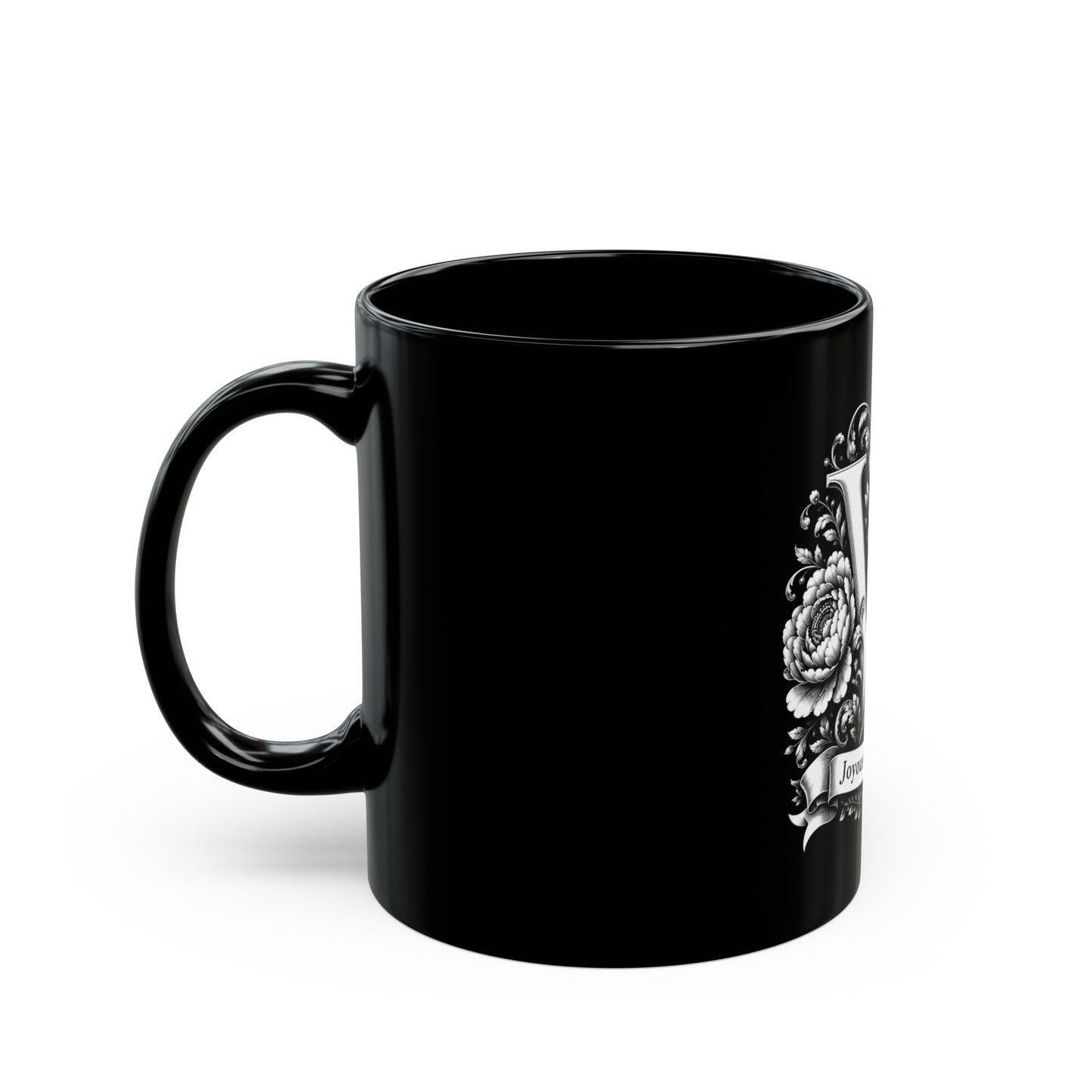 Warmth Wave: Monogram W 11oz Black Coffee Mug, Joyous Life Journals