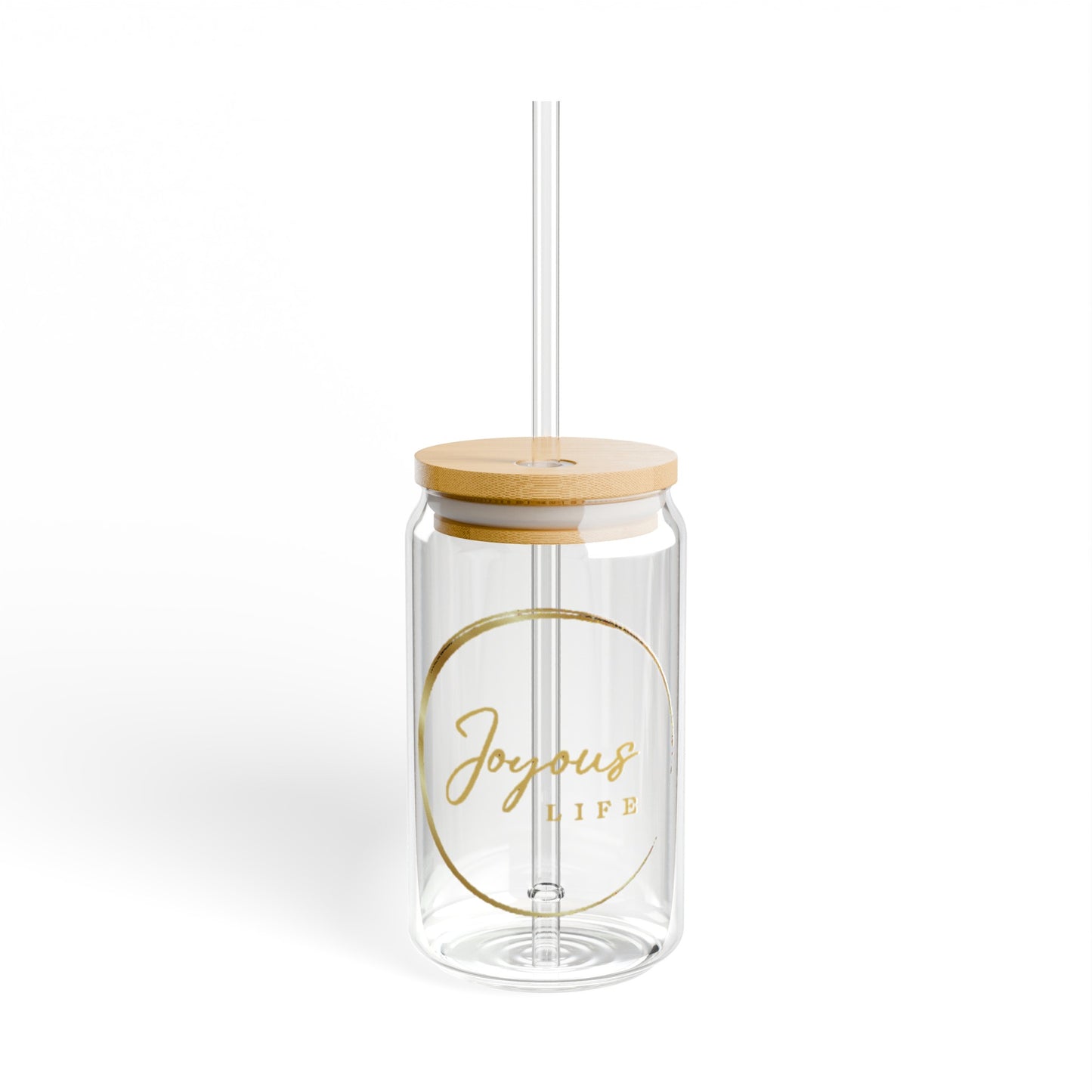 Radiant Moments – 16oz Joyous Life Sipper Glass with Bamboo Lid & Straw