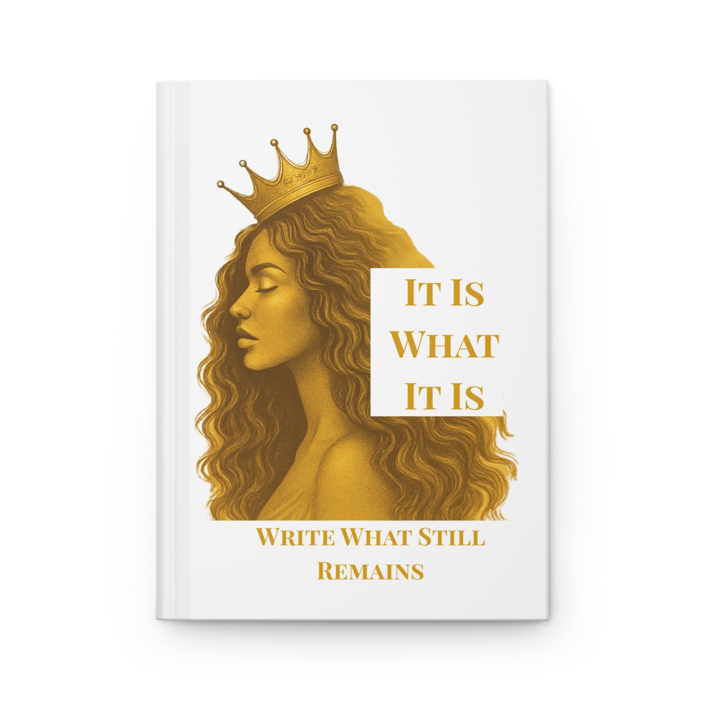 Write What Still Remains – Minimalist Hardcover Journal, White with Gold Script | Joyous Life Journals