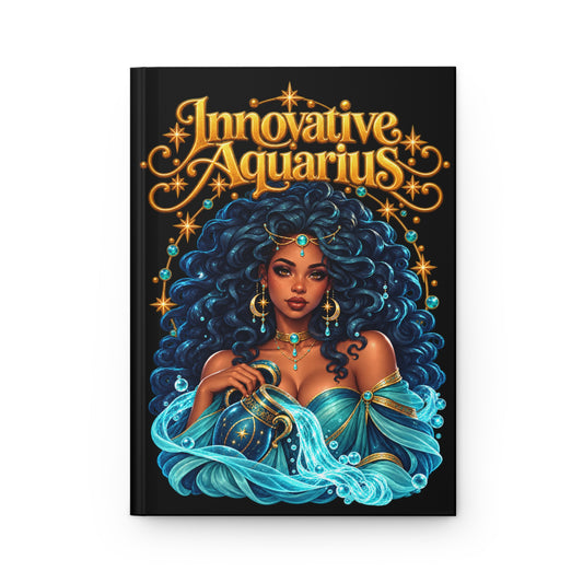 Innovative Aquarius Black Hardcover Journal | Celestial Elegance Collection