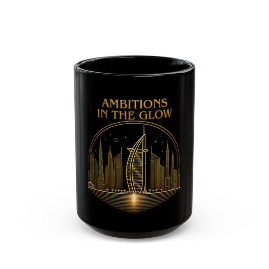 Ambitions in the Glow | Dubai Black Mug