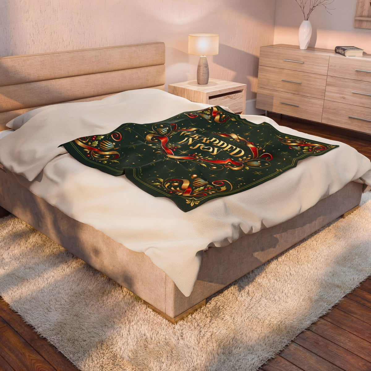 Wrapped in Joy Holiday Throw | Velveteen Plush Blanket