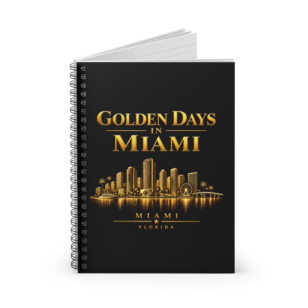 Golden Days in Miami Spiral Notebook