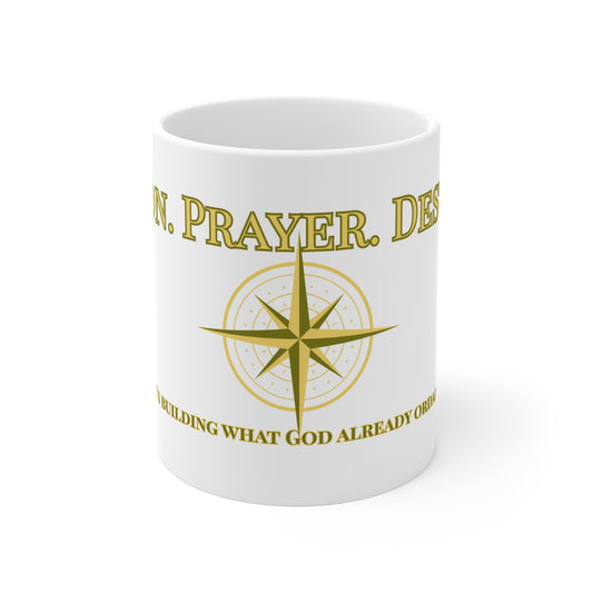 Vision. Prayer. Destiny. Mug – Design Her Destiny | Christian Compass Mug, 11oz
