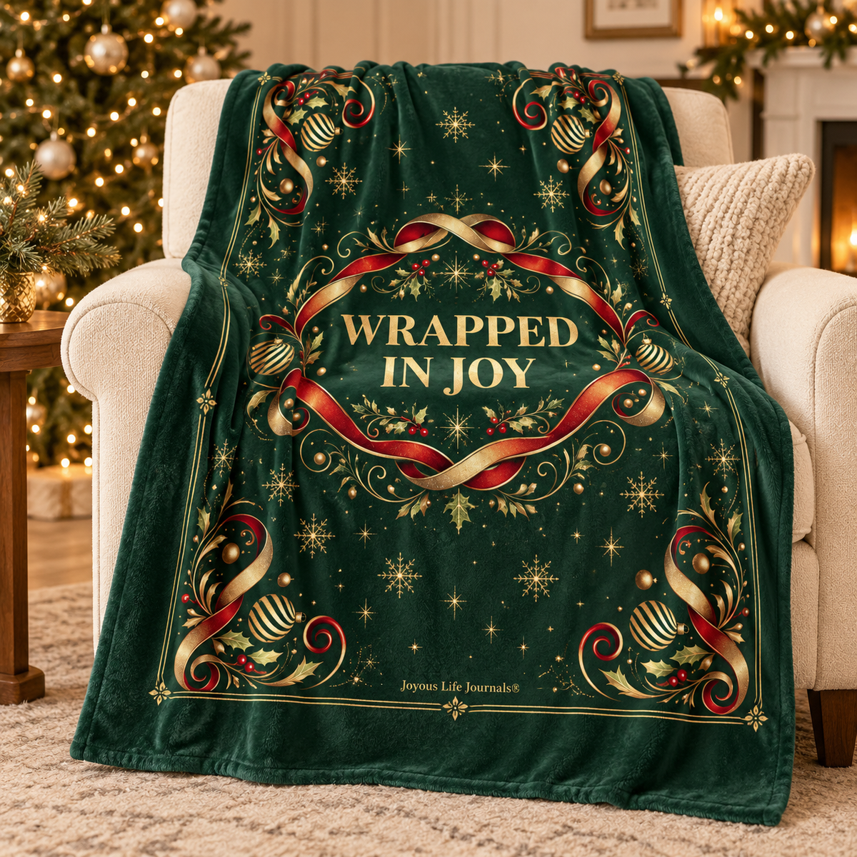 Wrapped in Joy Holiday Throw | Velveteen Plush Blanket