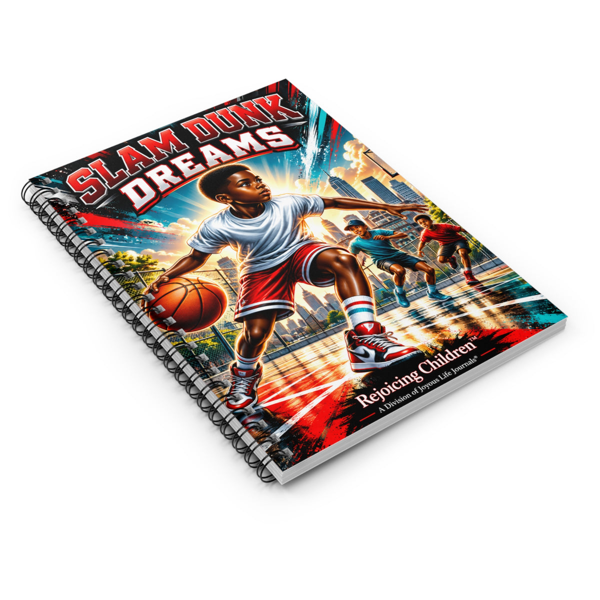 Slam Dunk Dreams Spiral Notebook | Kids Basketball & Confidence Journal