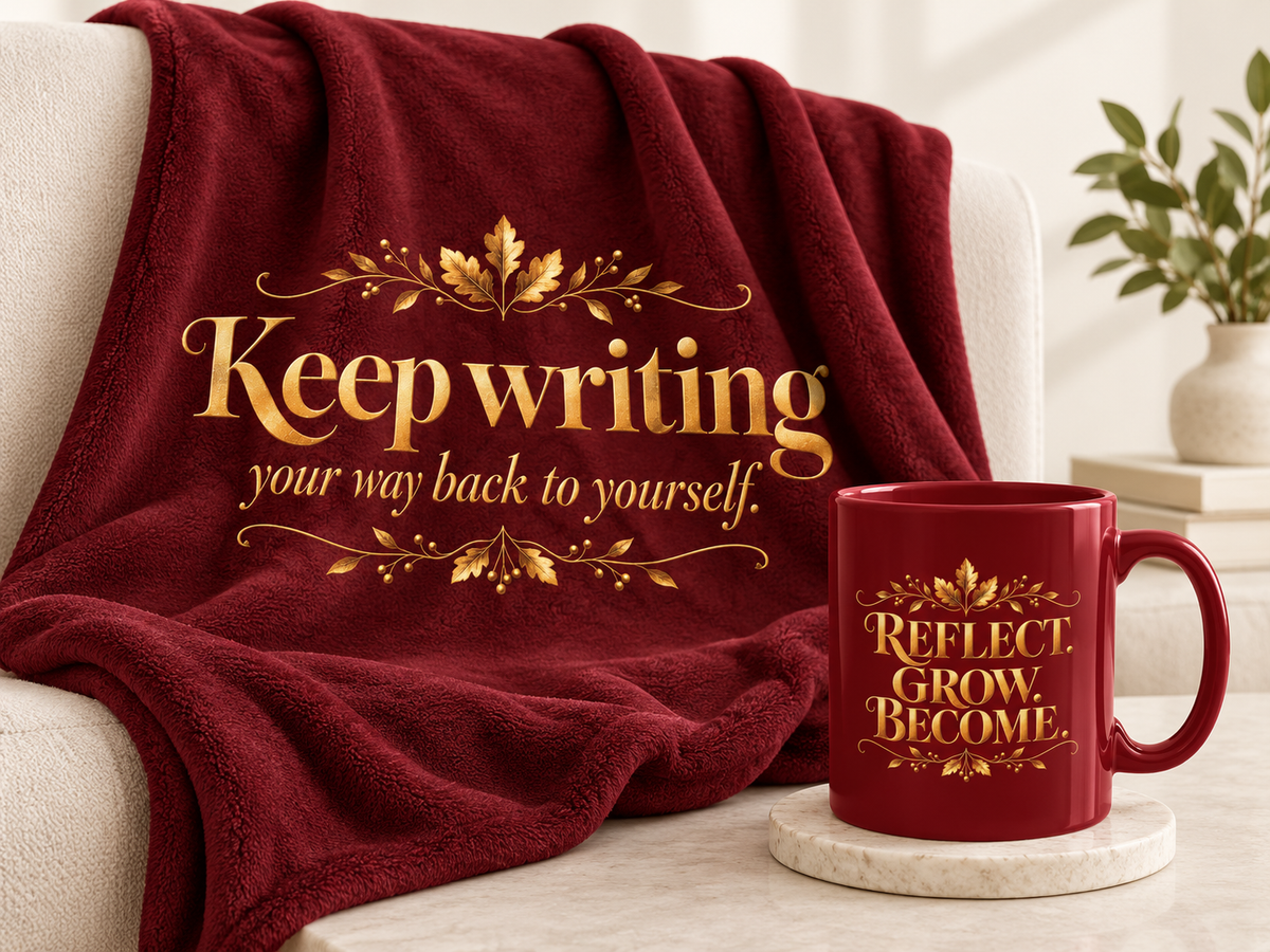 Keep Writing Your Way Back to Yourself | Fall in Love Plush Blanket