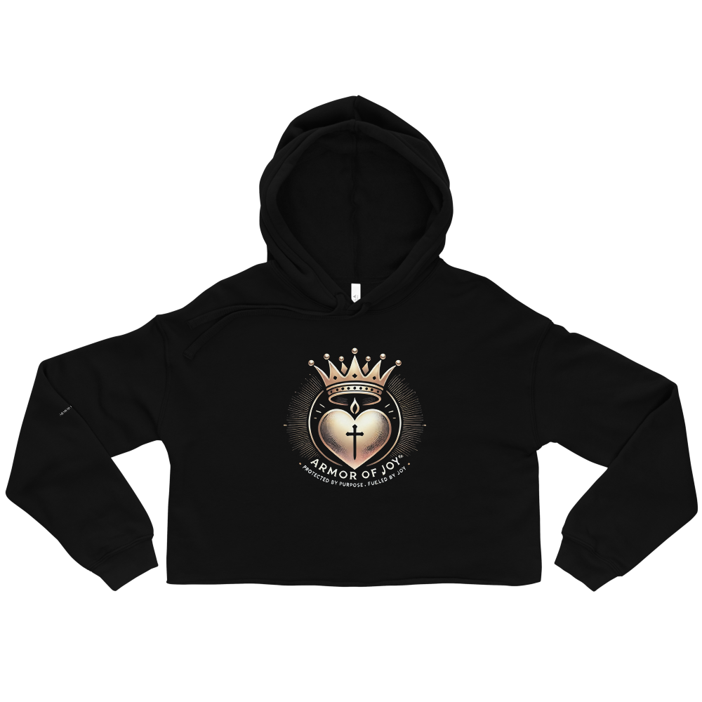 Armor of Joy™ Cropped Hoodie | Faith-Based Inspirational Sweatshirt for Women | Cozy Statement Apparel, Purpose-Driven Gift, Joy-Inspired Fashion